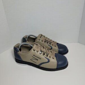 Brunswick Tan Blue Men's Bowling Shoes Size 9.5